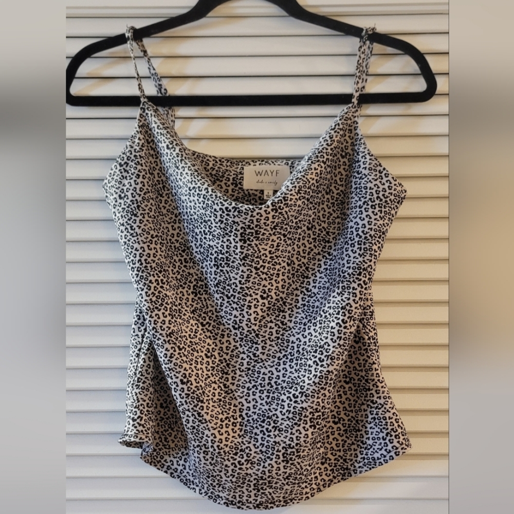 WAYF x Dede & Emily - Animal Print Lightweight Adjustable Spaghetti Strap Top